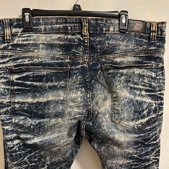Dash Denim Men’s Paint Splashed Distressed Jean Shorts Size 40 Stripe Summer Fun - Picture 6 of 12